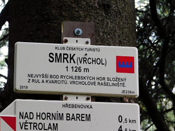 Smrk – vrchol (rozcestník) - pěší